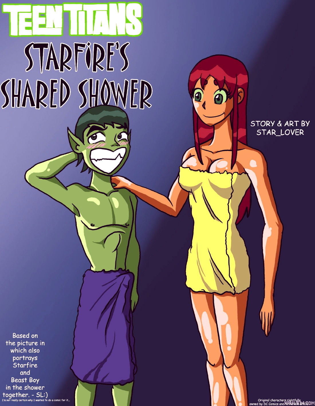 Starfires shared shower porn comic picture 1