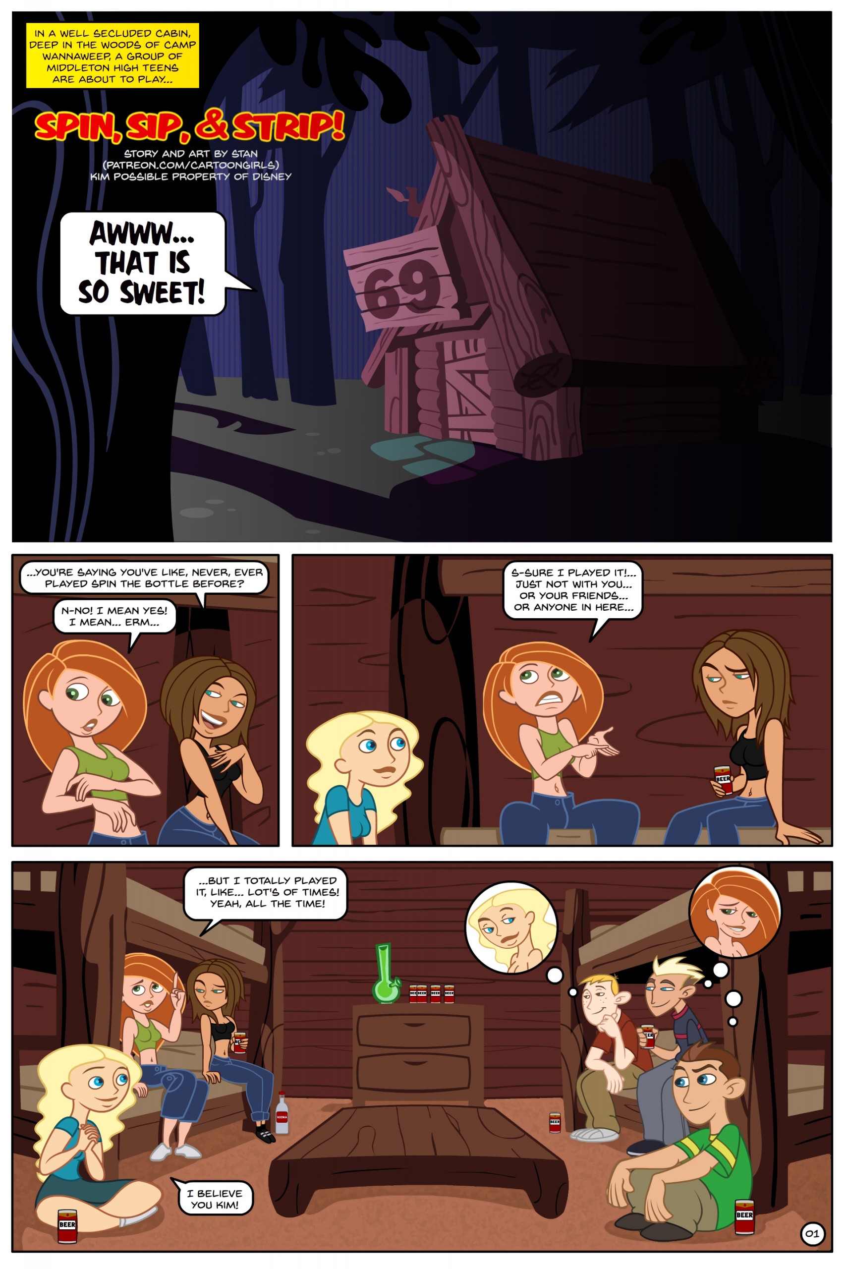 Kim Possible Spin, Sip & Strip! porn comic picture 2