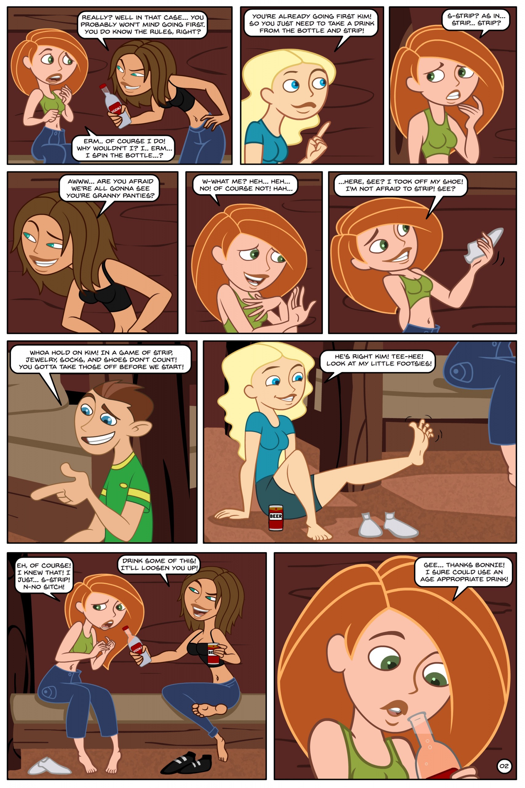 Kim Possible Spin, Sip & Strip! porn comic picture 3