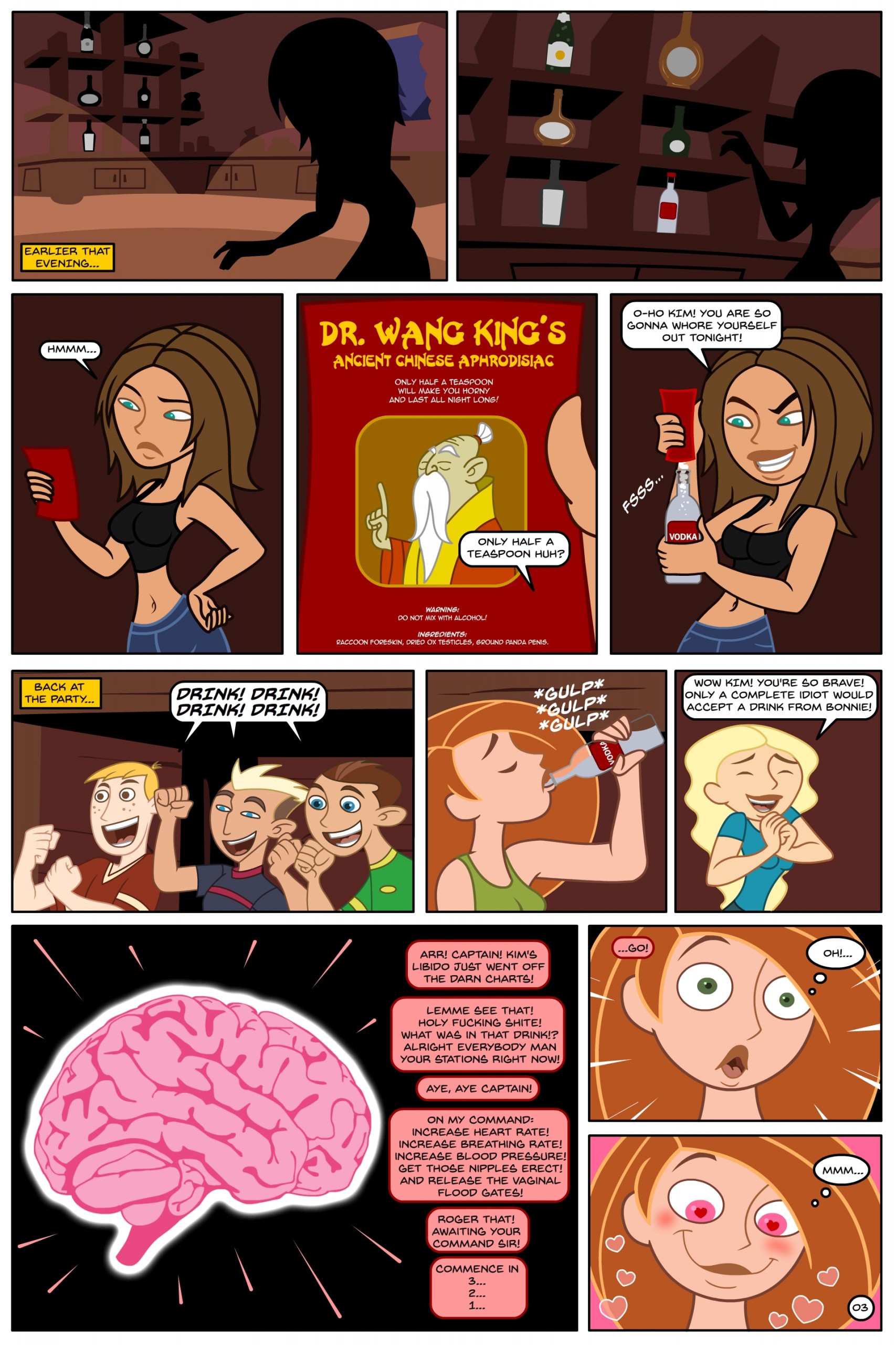 Kim Possible Spin, Sip & Strip! porn comic picture 4