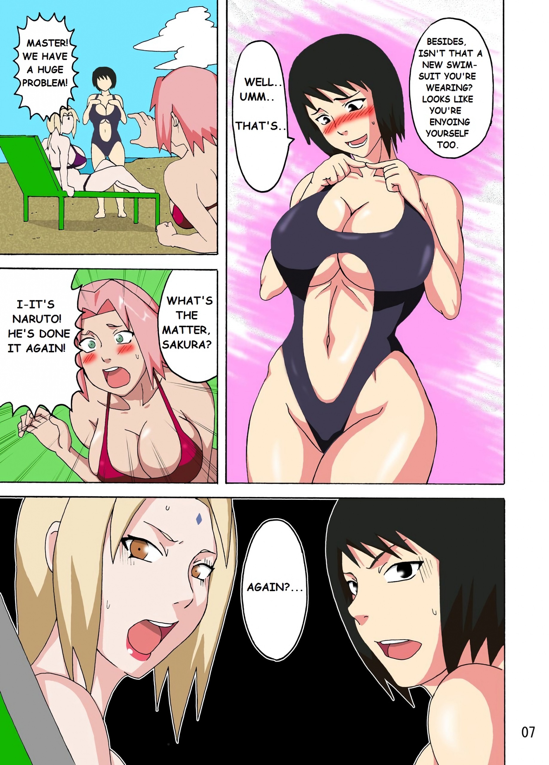 Tsunade's Obscene Beach porn comic picture 8