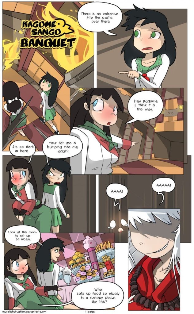 Kagome and Sango Banquet porn comic picture 1