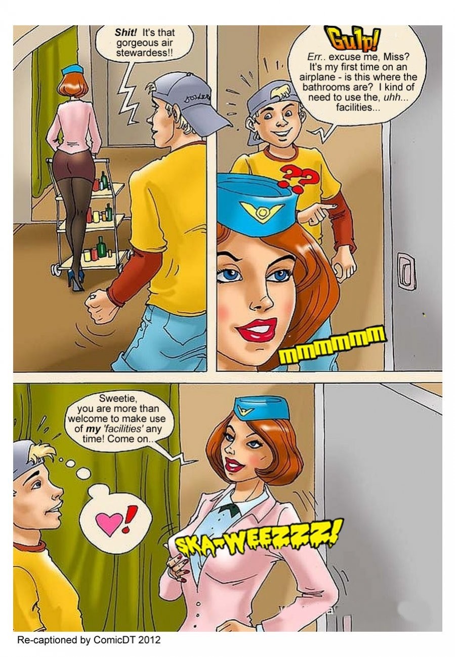 Mom Son on Plane porn comic picture 5