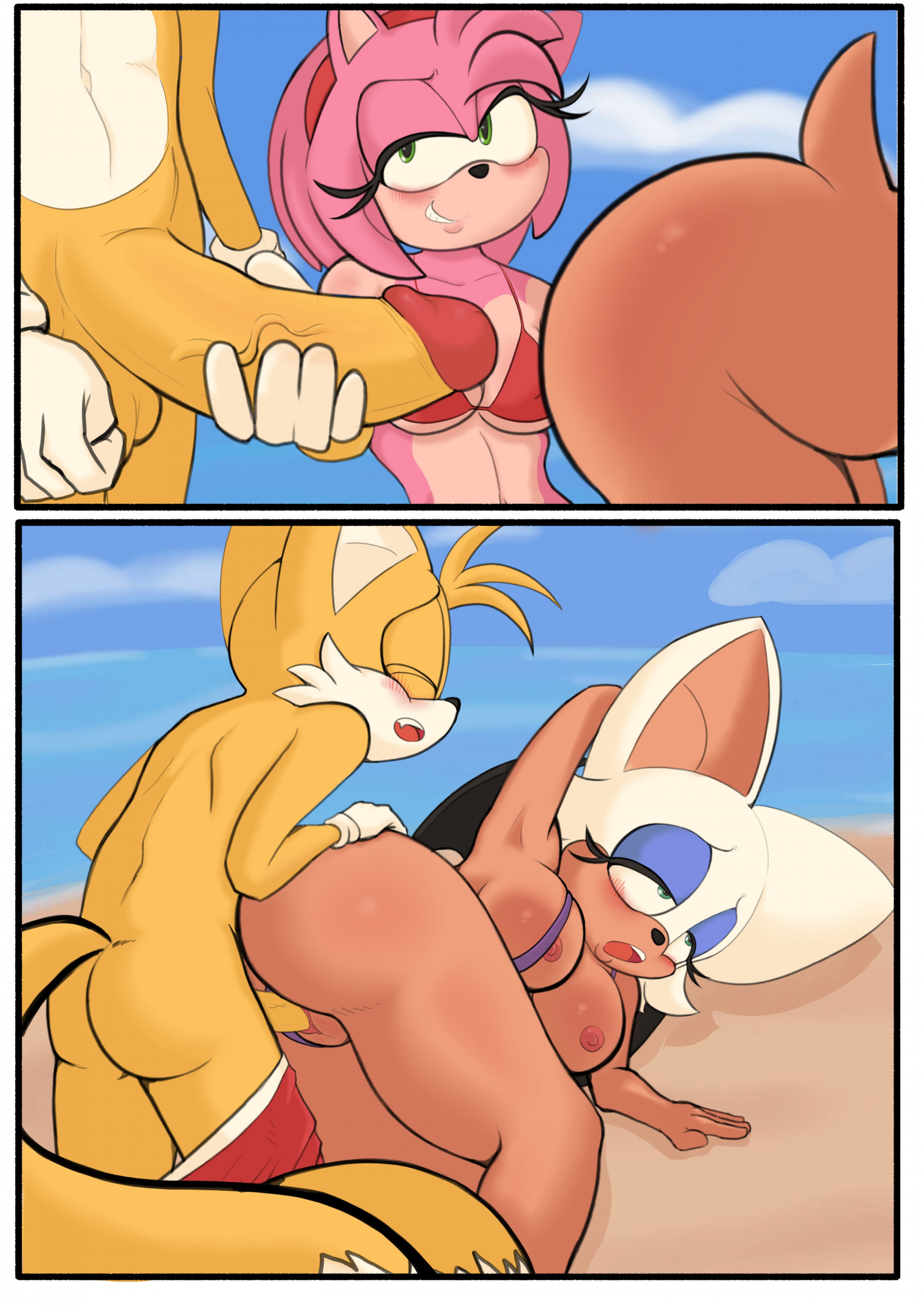 Tails at the Beach porn comic picture 4