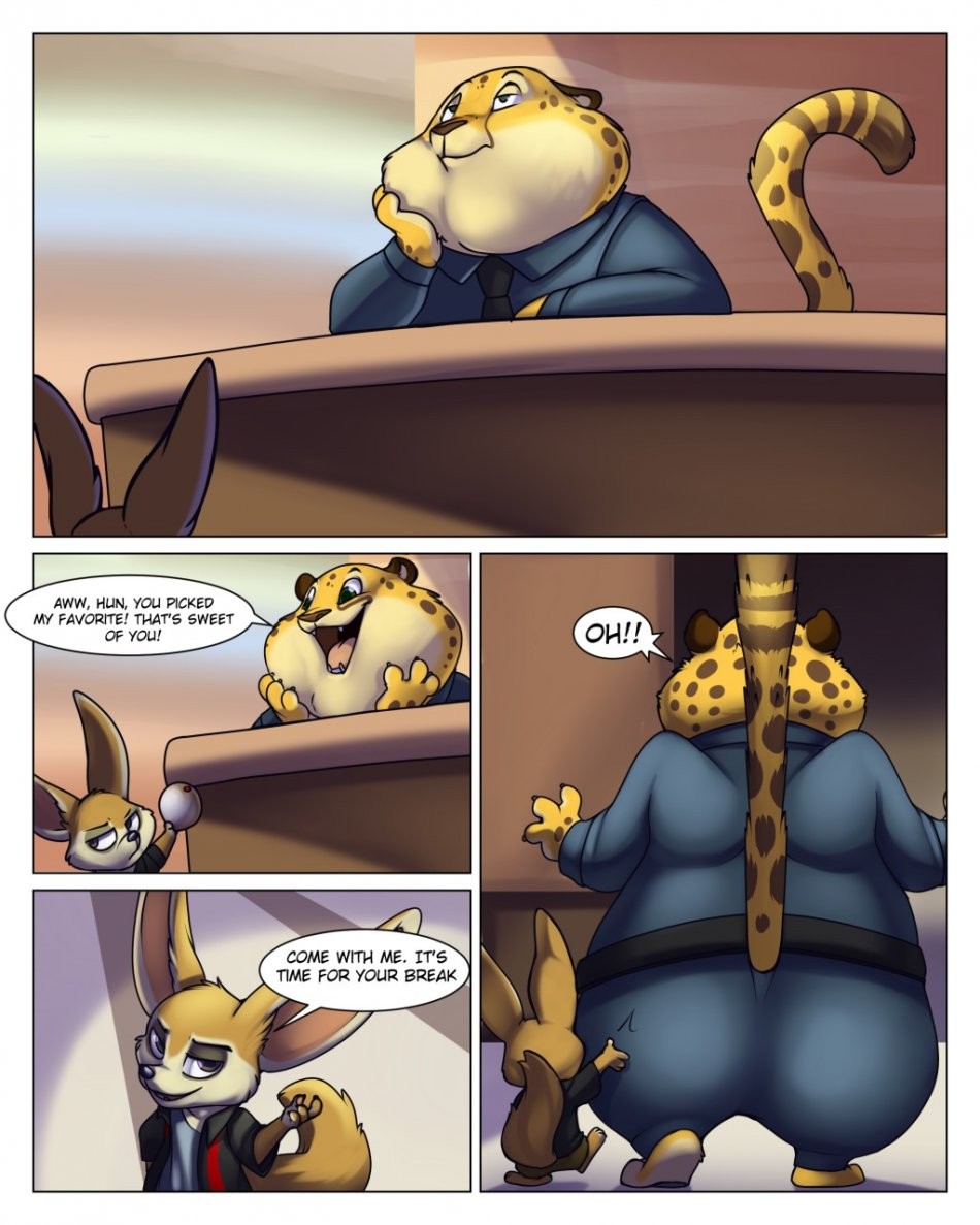 Clawhauser's Lunch Break porn comic picture 1