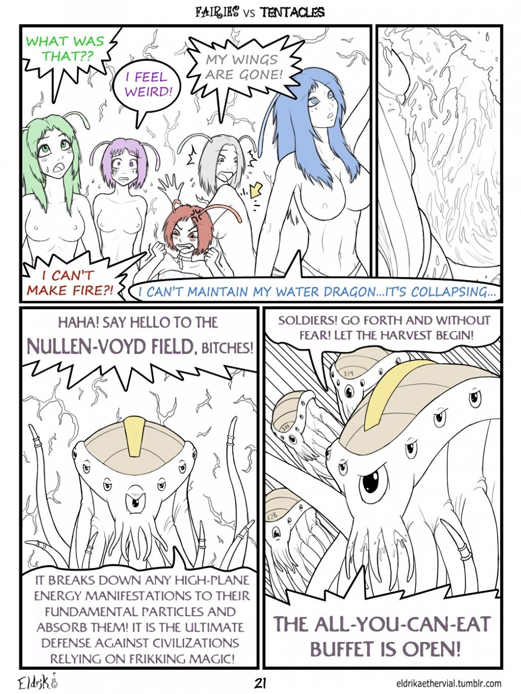 Fairies vs Tentacles. Prologue porn comic picture 22