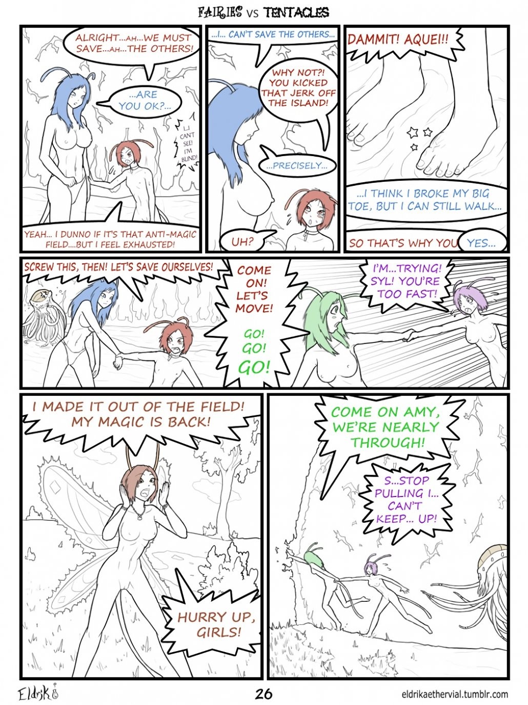 Fairies vs Tentacles. Prologue porn comic picture 27