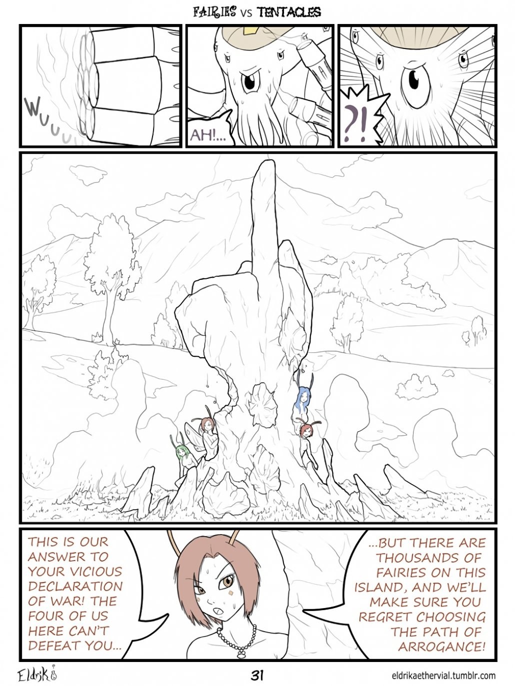 Fairies vs Tentacles. Prologue porn comic picture 32