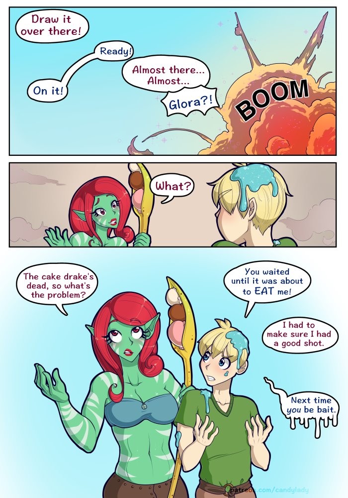 Glora vs. The Jizzard porn comic picture 1