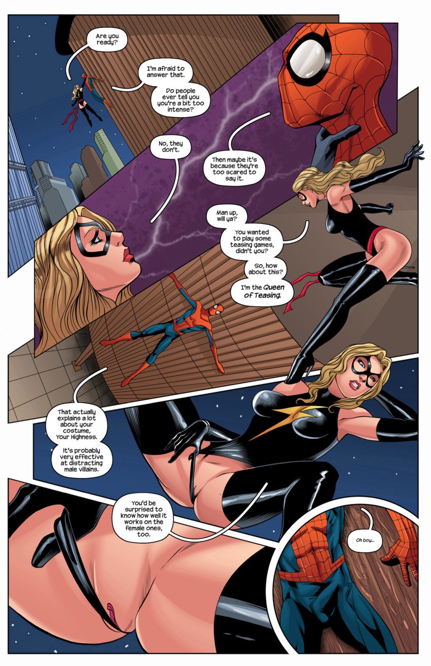 Spiderman & Ms. Marvel porn comic picture 5