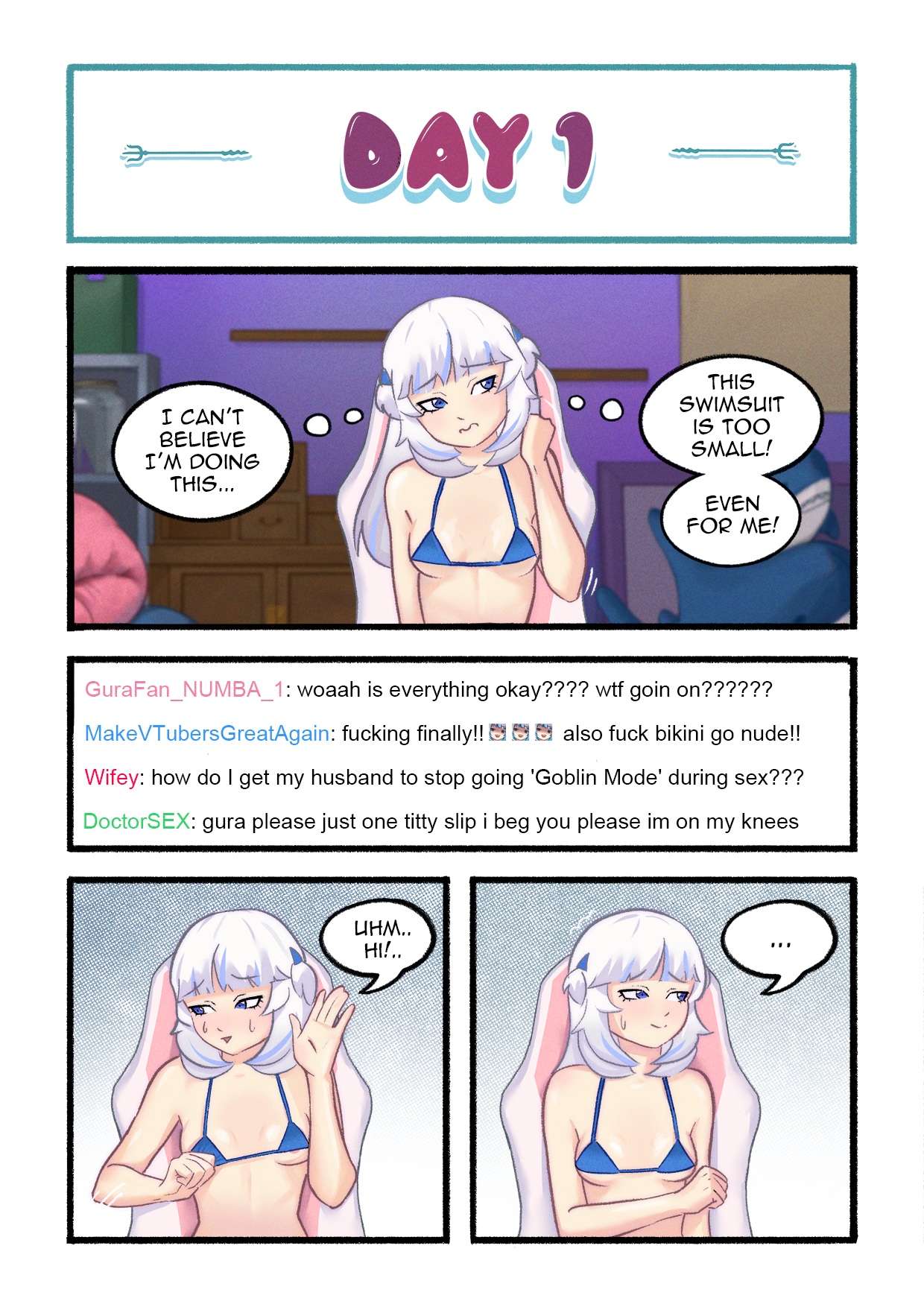 Gawr Gura Stream Routine porn comic picture 9