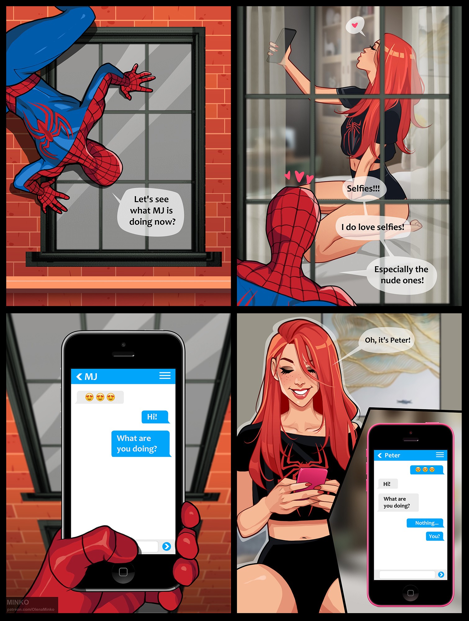 Mary Jane and unexpected visitor porn comic picture 1