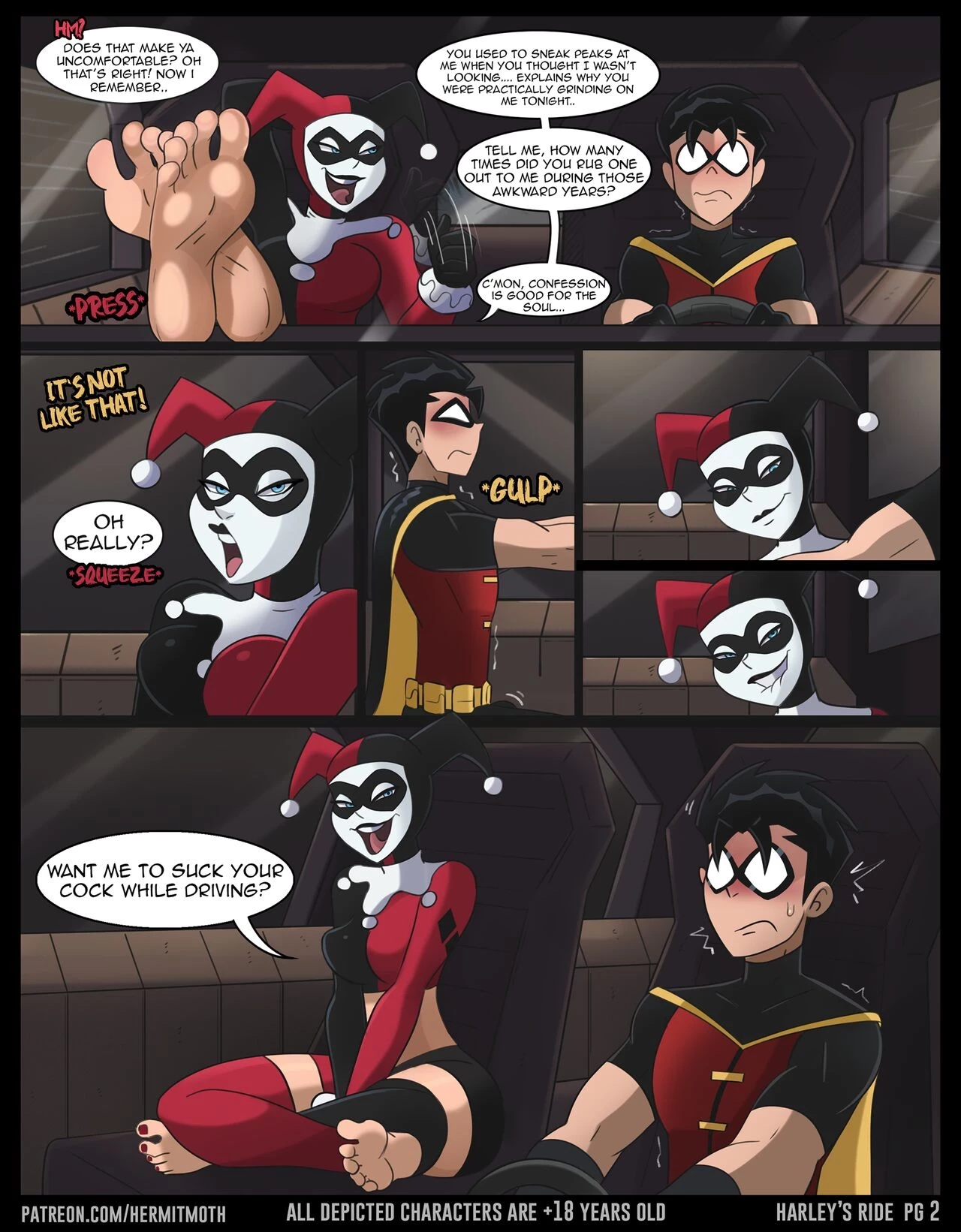 Harley x Robin (Hermit Moth) porn comic page 2