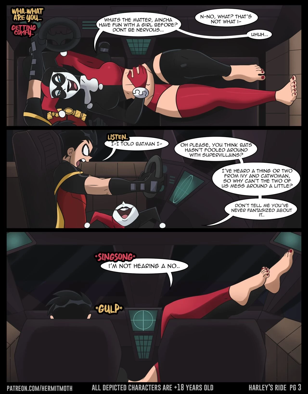 Harley x Robin (Hermit Moth) porn comic page 3