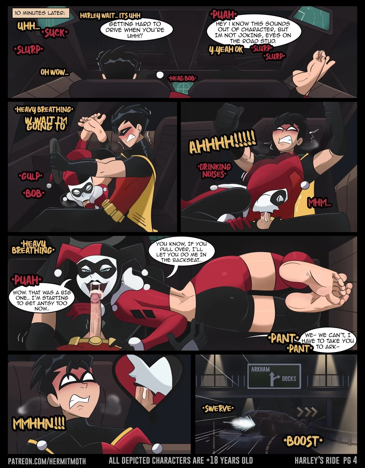 Harley x Robin (Hermit Moth) porn comic page 4