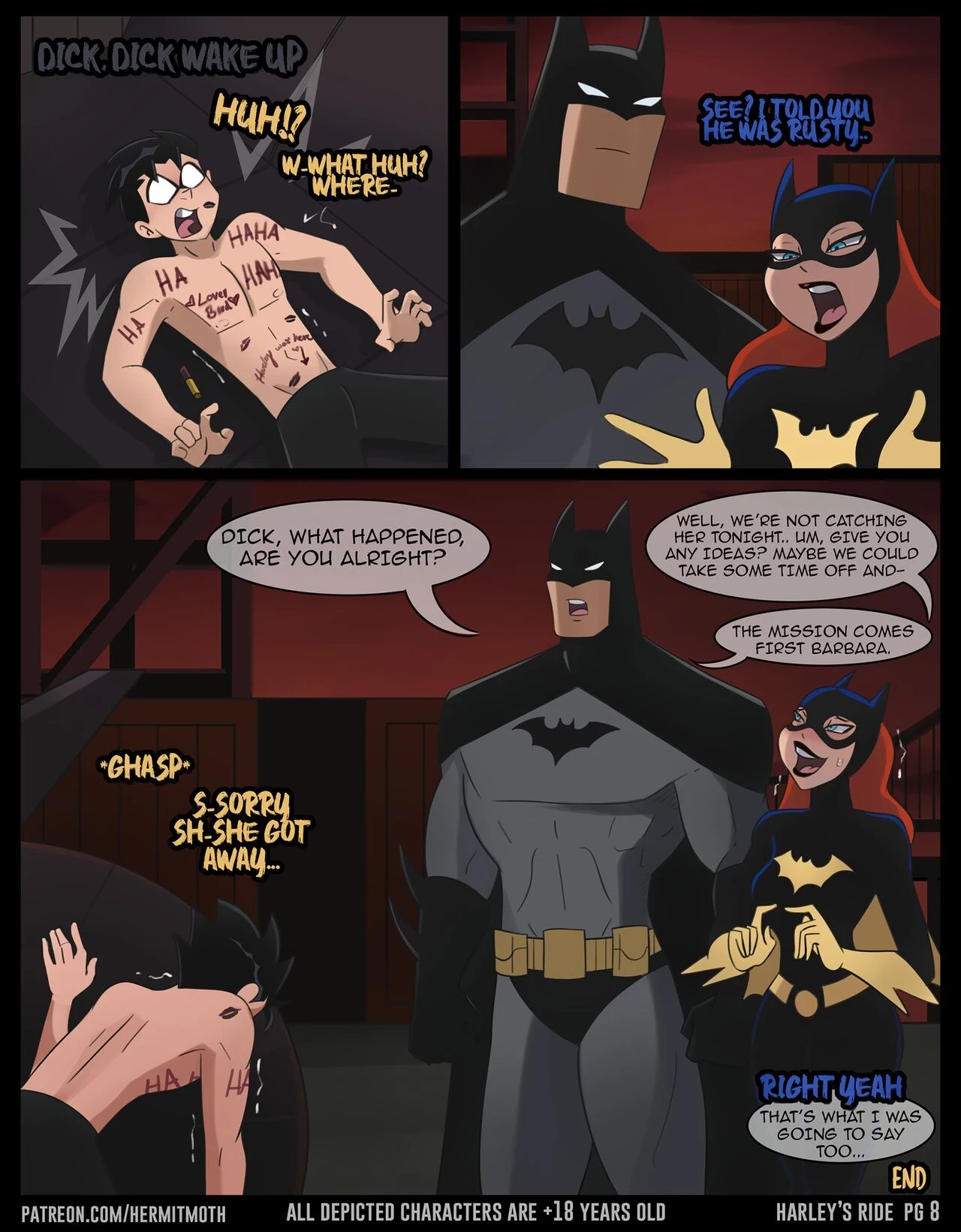 Harley x Robin (Hermit Moth) porn comic page 8