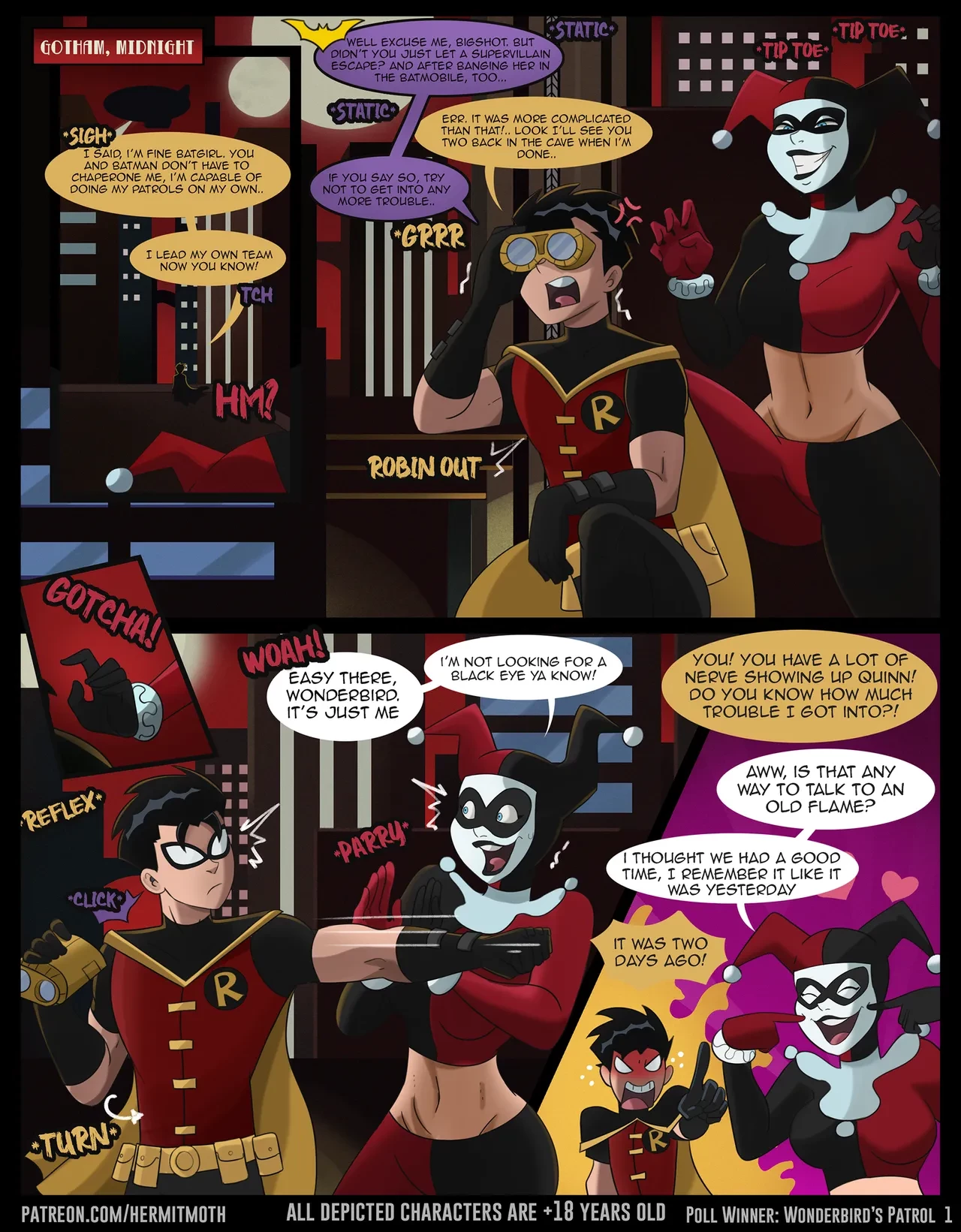 Harley x Robin (Hermit Moth) porn comic page 9